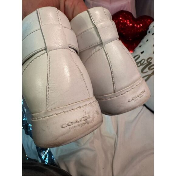 Coach unisex white leather Richmond high Top Fashion Sneaker size 9B(7 mens) - Picture 10 of 11